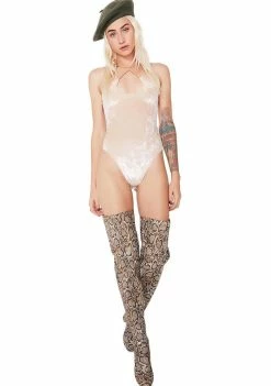For Love & Lemons Lula Velvet Bodysuit
