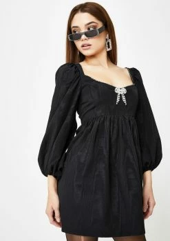For Love & Lemons Black Cherie Babydoll Dress