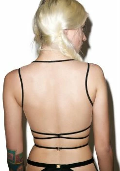 For Love & Lemons Noir Ruby Keyhole Bra