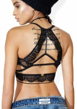 For Love & Lemons Ella Strappy Lace Bra Lingerie & Sleepwear