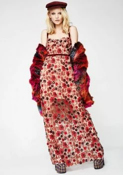 For Love & Lemons Beatrice Strappy Maxi Dress