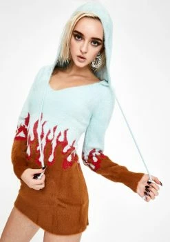 For Love & Lemons Dresses Flame Mohair Sweater Dress