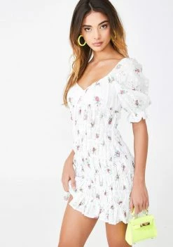 For Love & Lemons Tarte Eyelet Smocked Dress