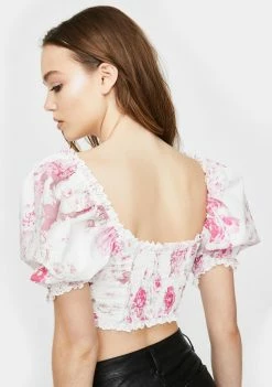 Deals 🤩 For Love & Lemons Tops Mills Lace Up Crop Top 🛒 7 For Love & Lemons Tops Mills Lace Up Crop Top
