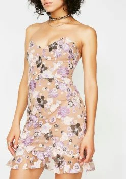 For Love & Lemons Posy Embroidered Mini Dress Dresses