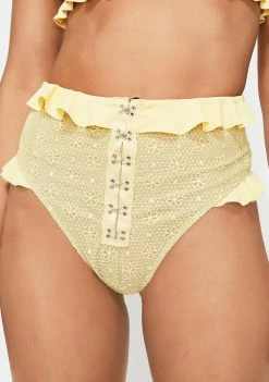 For Love & Lemons Swim Lemonade Elle Hi Waist Bikini Bottoms