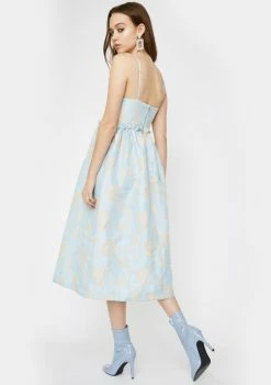 For Love & Lemons Reese Jacquard Midi Dress