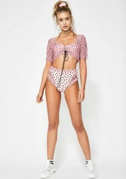 For Love & Lemons Tops Naomi Scrunchy Blouse