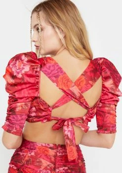 Cheap π For Love & Lemons Alia Cross Front Crop Top Wrap Top π₯° 7 For Love & Lemons Alia Cross Front Crop Top Wrap Top