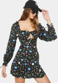 For Love & Lemons Lexy Long Sleeve Mini Dress Dresses