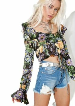 For Love & Lemons Tops Luciana Ruffle Blouse