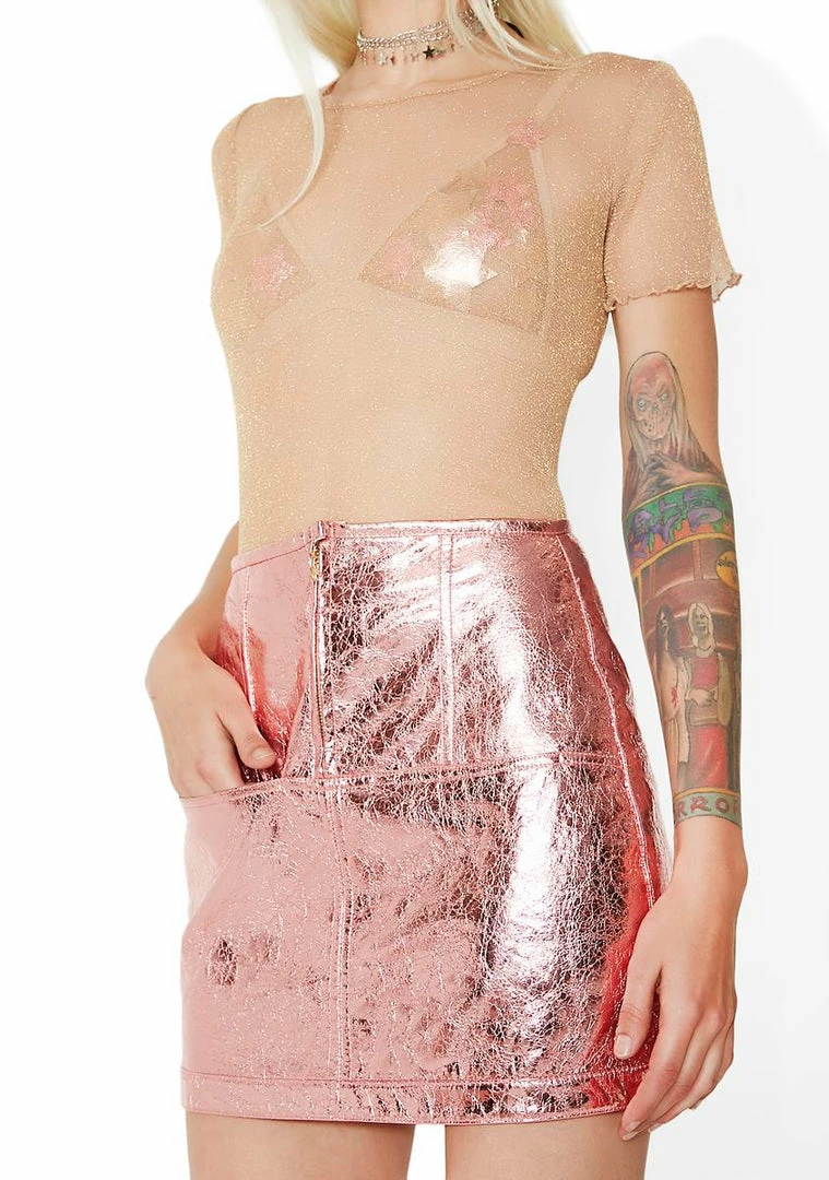 New π For Love & Lemons Luna Metallic π Skirt Bottoms π 1 For Love & Lemons Luna Metallic Skirt Bottoms