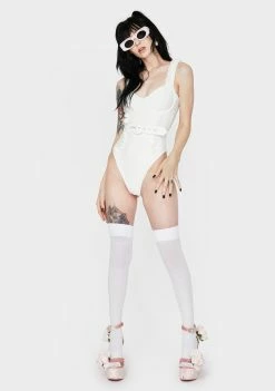 For Love & Lemons White Rowan One Piece Swimsuit