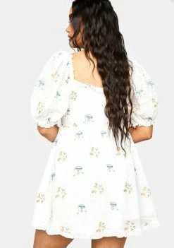 For Love & Lemons Plus Yolanda Puff Sleeve Mini Dress Dresses