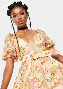 For Love & Lemons Dresses Winnie Embroidered Mini Dress