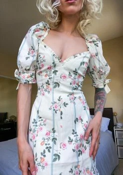 For Love & Lemons Rose Stripe Mini Dress