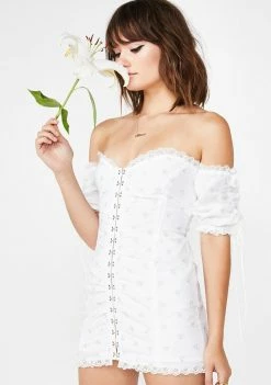 For Love & Lemons Icy Magnolia Mini Dress Dresses