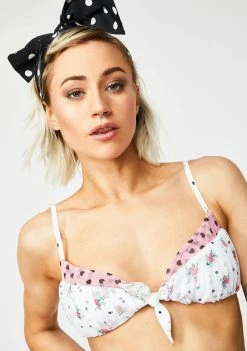 For Love & Lemons Naomi Scrunchy Bikini Top