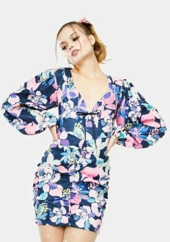 For Love & Lemons Wyatt Floral Mini Dress Dresses