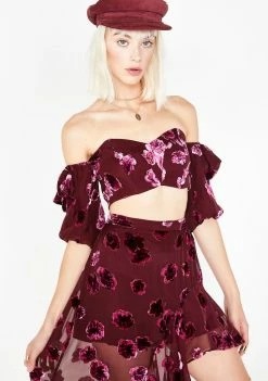 For Love & Lemons Tops Sophie Velvet Floral Top