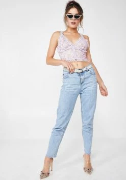 For Love & Lemons Tops Lavender Rosette Cami