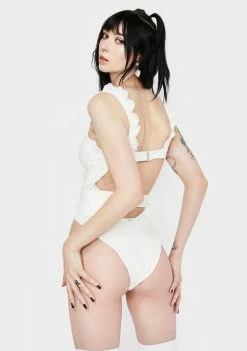 For Love & Lemons White Rowan One Piece Swimsuit