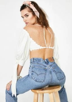 For Love & Lemons Creamsicle Crop Top Tops