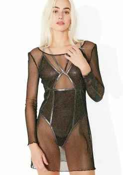 For Love & Lemons Sparkle Mesh Nightgown