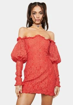 For Love & Lemons Clarisse Off Shoulder Mini Dress