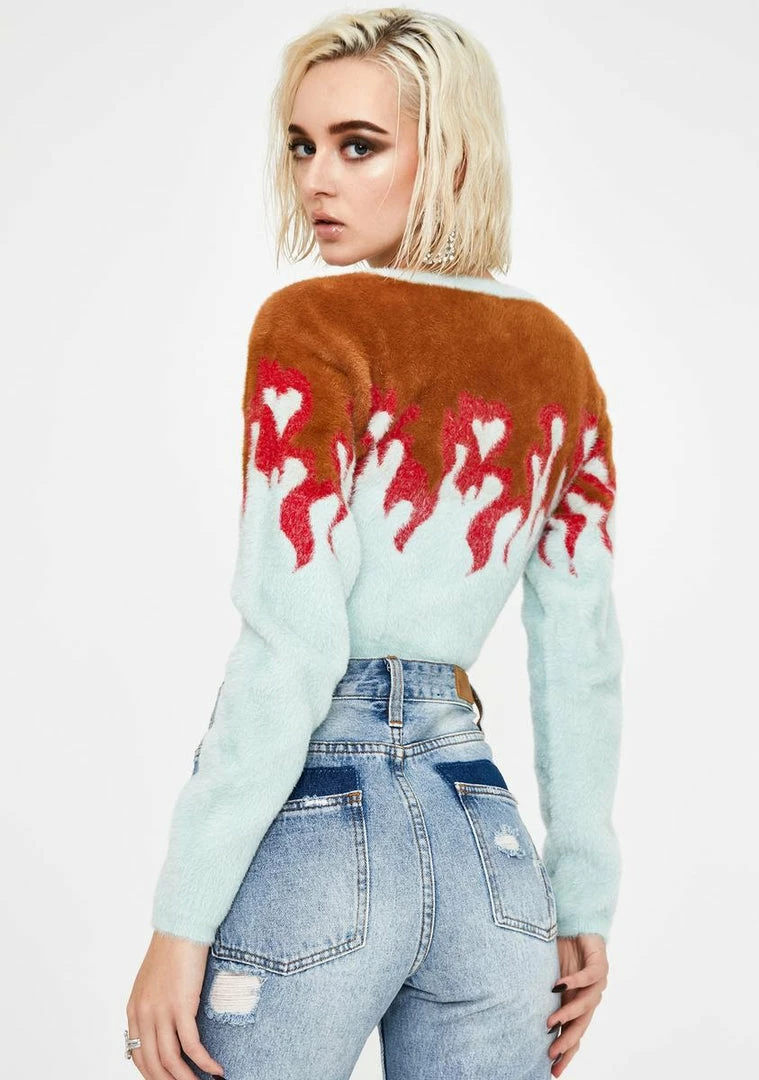 Outlet π For Love & Lemons Flame Mohair Cropped Sweater π― 4 For Love & Lemons Flame Mohair Cropped Sweater