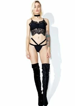 For Love & Lemons Midnight Emerie Thong Lingerie & Sleepwear