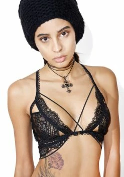 For Love & Lemons Ella Strappy Lace Bra Lingerie & Sleepwear