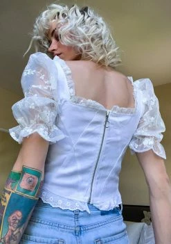 For Love & Lemons Rawlins Seamed Bustier Top Tops