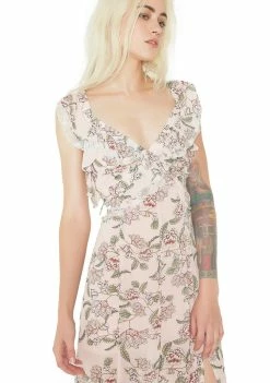 For Love & Lemons Dresses Bee Balm Floral Maxi Dress