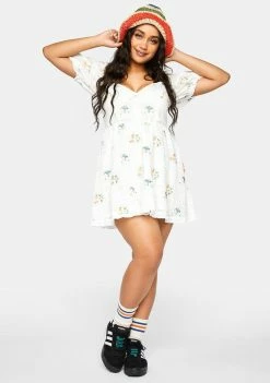 For Love & Lemons Plus Yolanda Puff Sleeve Mini Dress Dresses