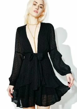 For Love & Lemons Tarta Long Sleeve Mini Dress