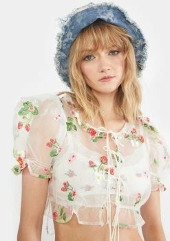 For Love & Lemons Tops Ivory Jaclyn Blouse