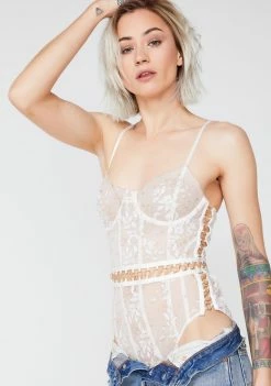 For Love & Lemons Mariette Embroidery Bodysuit Lingerie & Sleepwear