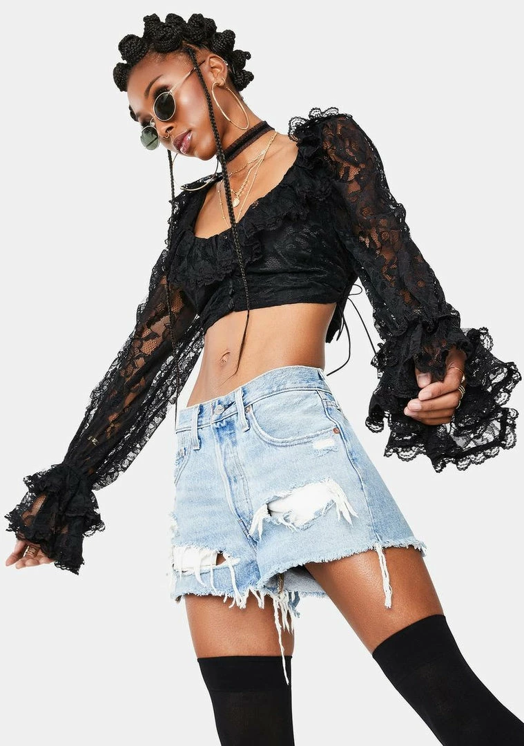 New ⌛ For Love & Lemons Tops Quinn Crop Top ⌛ 2 For Love & Lemons Tops Quinn Crop Top