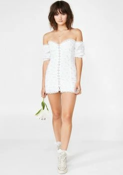 For Love & Lemons Icy Magnolia Mini Dress Dresses