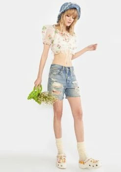 For Love & Lemons Tops Ivory Jaclyn Blouse