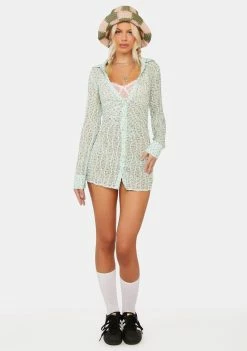 For Love & Lemons Drea Long Sleeve Mini Dress