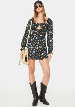 For Love & Lemons Lexy Long Sleeve Mini Dress Dresses