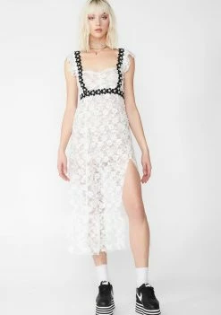 For Love & Lemons Dresses Isabel Embroidered Midi Dress