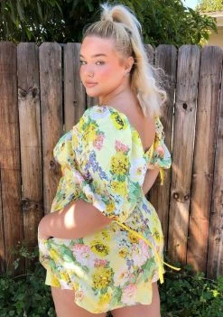 For Love & Lemons Plus Leigh Floral Mini Dress