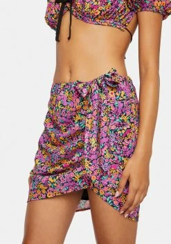 For Love & Lemons Fuchsia Gilles Mini Skirt Bottoms