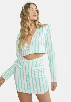 For Love & Lemons Dionne Crop Linen Blazer