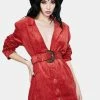 For Love & Lemons Dresses Red Corduroy Carson Blazer Dress