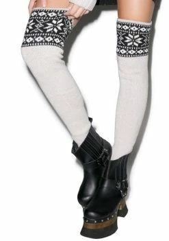 For Love & Lemons Snowed In Thigh High Socks