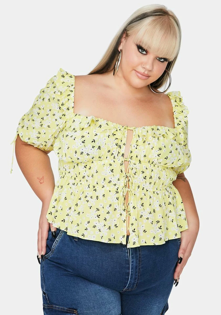 Coupon ⭐ For Love & Lemons Tops Plus Chrysanthemum Crop Top ✨ 1 For Love & Lemons Tops Plus Chrysanthemum Crop Top